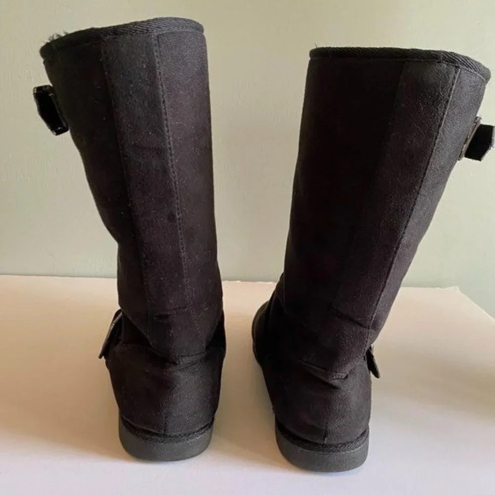 So Black Boots with Buckles Womens Size 7